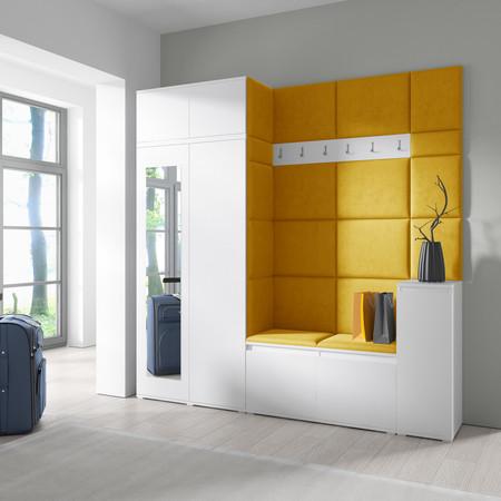 Předsíňová stěna AMI 26 - se zrcadlem Žlutá Bílá Signal-nabytek