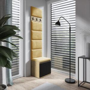 Předs&iacute;ňov&aacute; stěna AMI 7 Žlut&aacute; Dub artisan/čern&aacute; Signal-nabytek