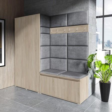 Předsíňová stěna AMI 8 Grafit Dub sonoma Bez zrcadla Signal-nabytek