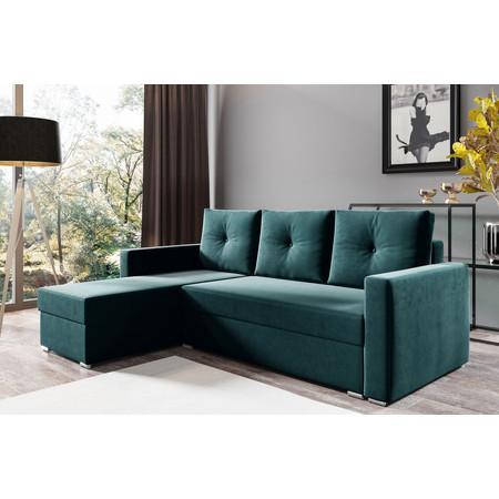 Rozkládací rohová sedací souprava 102 AIDEN Levá Lahvová zelená Signal-nabytek