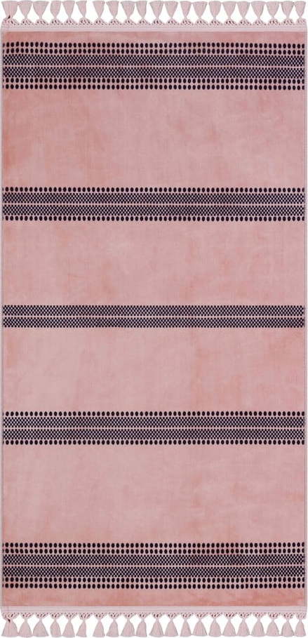 Růžový pratelný koberec běhoun 300x80 cm - Vitaus Vitaus