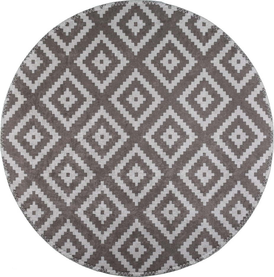 Světle hnědý pratelný kulatý koberec ø 120 cm – Vitaus Vitaus