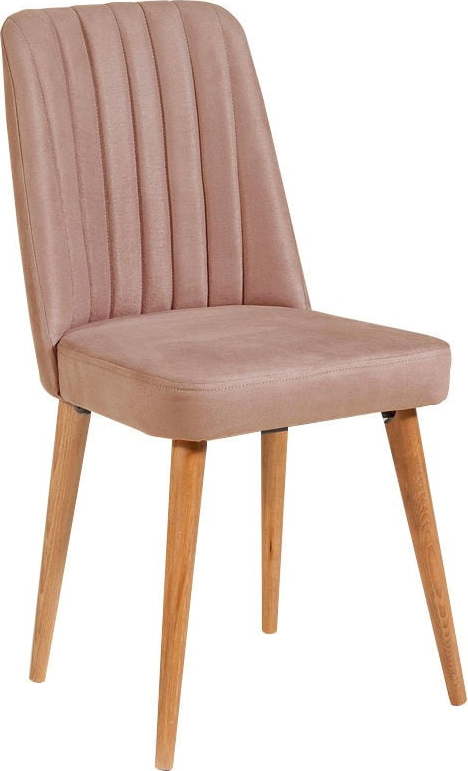 Světle růžová sametová jídelní židle Stormi Sandalye – Kalune Design Kalune Design