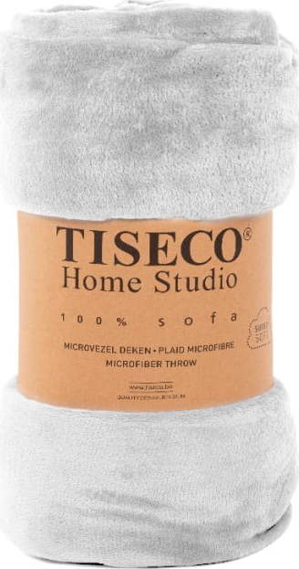 Světle šedý přehoz z mikroplyše na jednolůžko 150x200 cm Cosy - Tiseco Home Studio Tiseco Home Studio