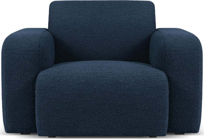 Tmavě modré křeslo z textilie bouclé Molino – Micadoni Home Micadoni Home