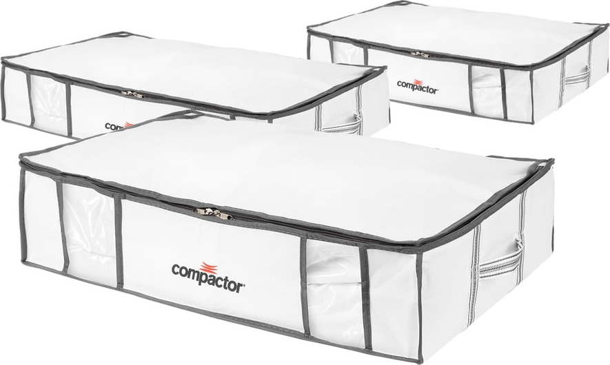 Vakuové vyztužené látkové úložné boxy na oblečení v sadě 3 ks – Compactor Compactor