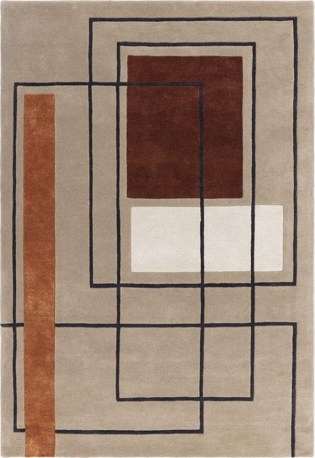 Vlněný koberec v béžovo-cihlové barvě 120x170 cm Reef – Asiatic Carpets Asiatic Carpets