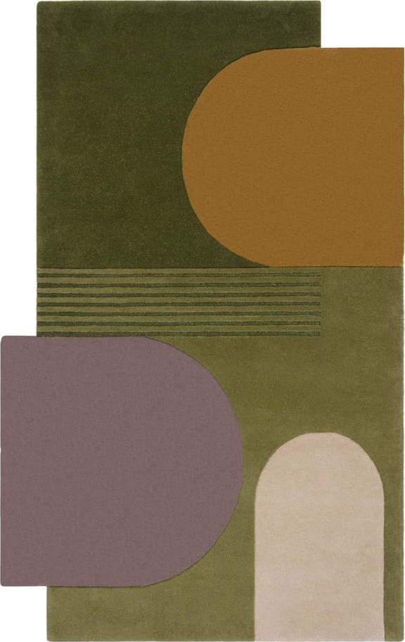 Zelený vlněný koberec 290x200 cm Lozenge - Flair Rugs Flair Rugs