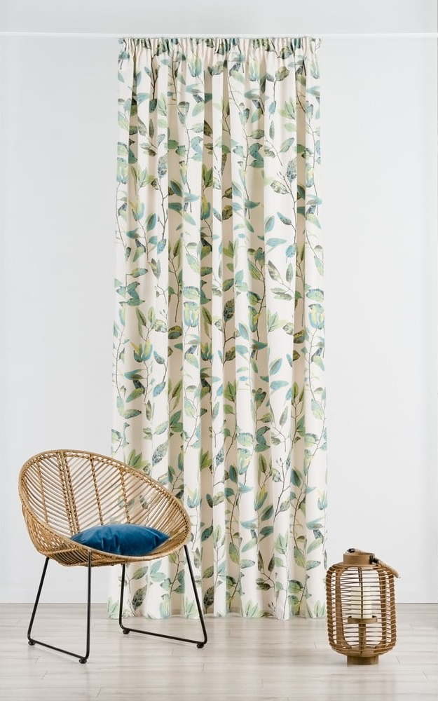 Zelený/krémový závěs na háčky 210x260 cm Maui – Mendola Fabrics Mendola Fabrics