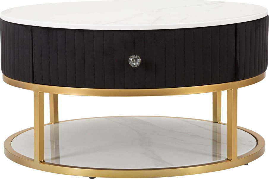 Kulatý konferenční stolek v černo-zlaté barvě Montpellier – Mauro Ferretti Mauro Ferretti