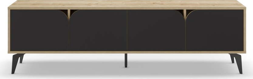 TV stolek v dekoru dubu v černo-přírodní barvě 180x51 cm Nola – Marckeric Marckeric
