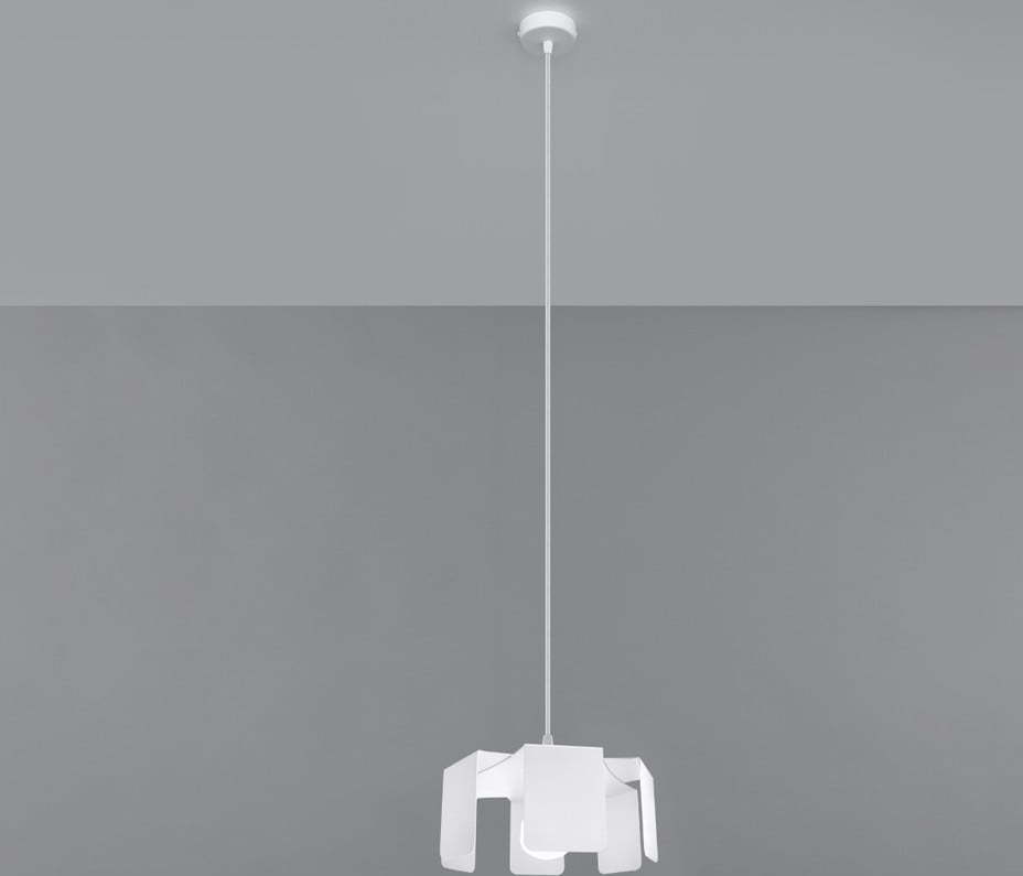 Bílé závěsné svítidlo s kovovým stínidlem ø 24 cm Rossario – Nice Lamps Nice Lamps