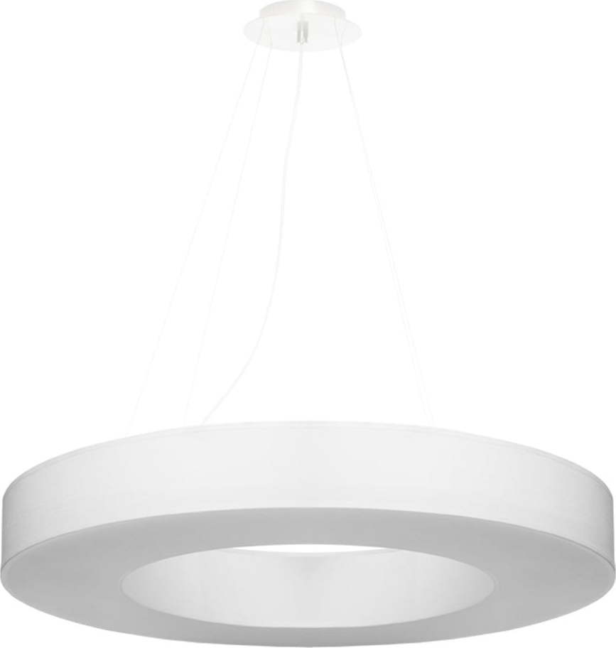 Bílé závěsné svítidlo s textilním stínidlem ø 70 cm Galata Slim – Nice Lamps Nice Lamps