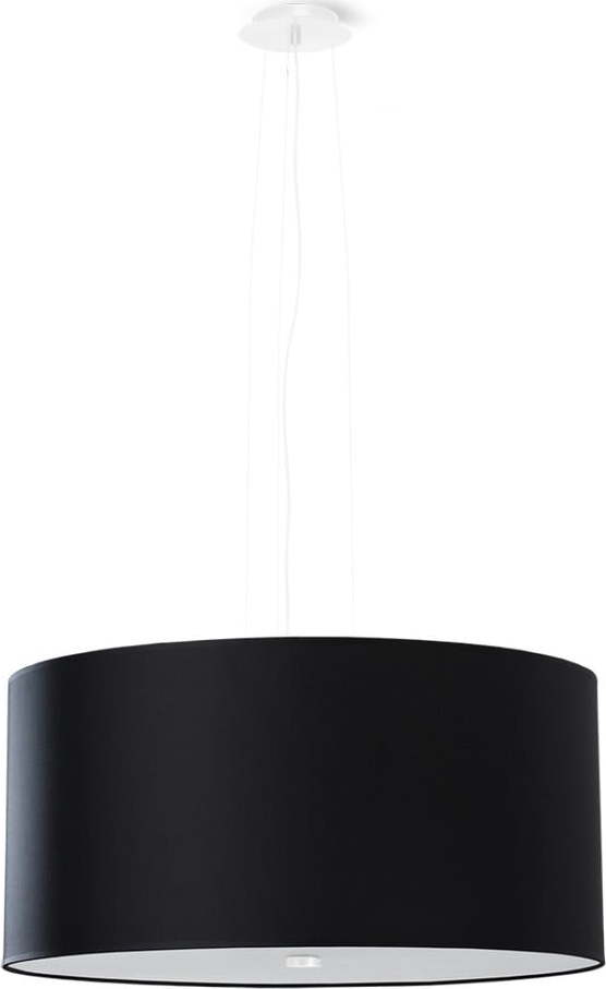 Černé závěsné svítidlo s textilním stínidlem ø 50 cm Volta – Nice Lamps Nice Lamps