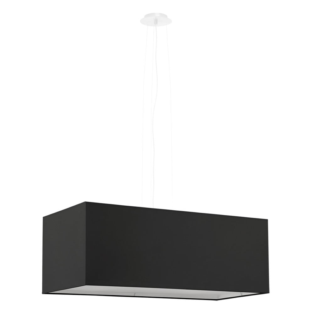 Černé závěsné svítidlo se skleněno-textilním stínidlem Gryfin Bis – Nice Lamps Nice Lamps