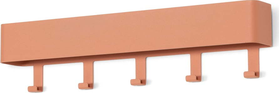 Kovový nástěnný věšák v lososové barvě s poličkou Dax Play – Spinder Design Spinder Design