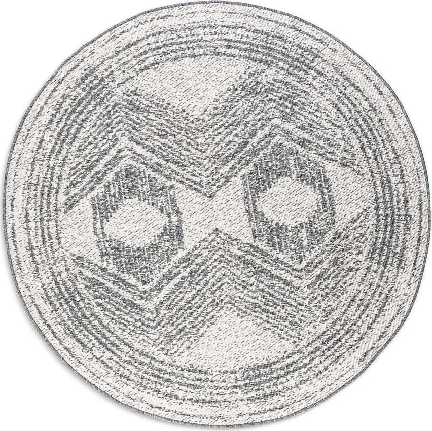 Krémovo-šedý kulatý venkovní koberec ø 100 cm Gemini – Elle Decoration Elle Decoration