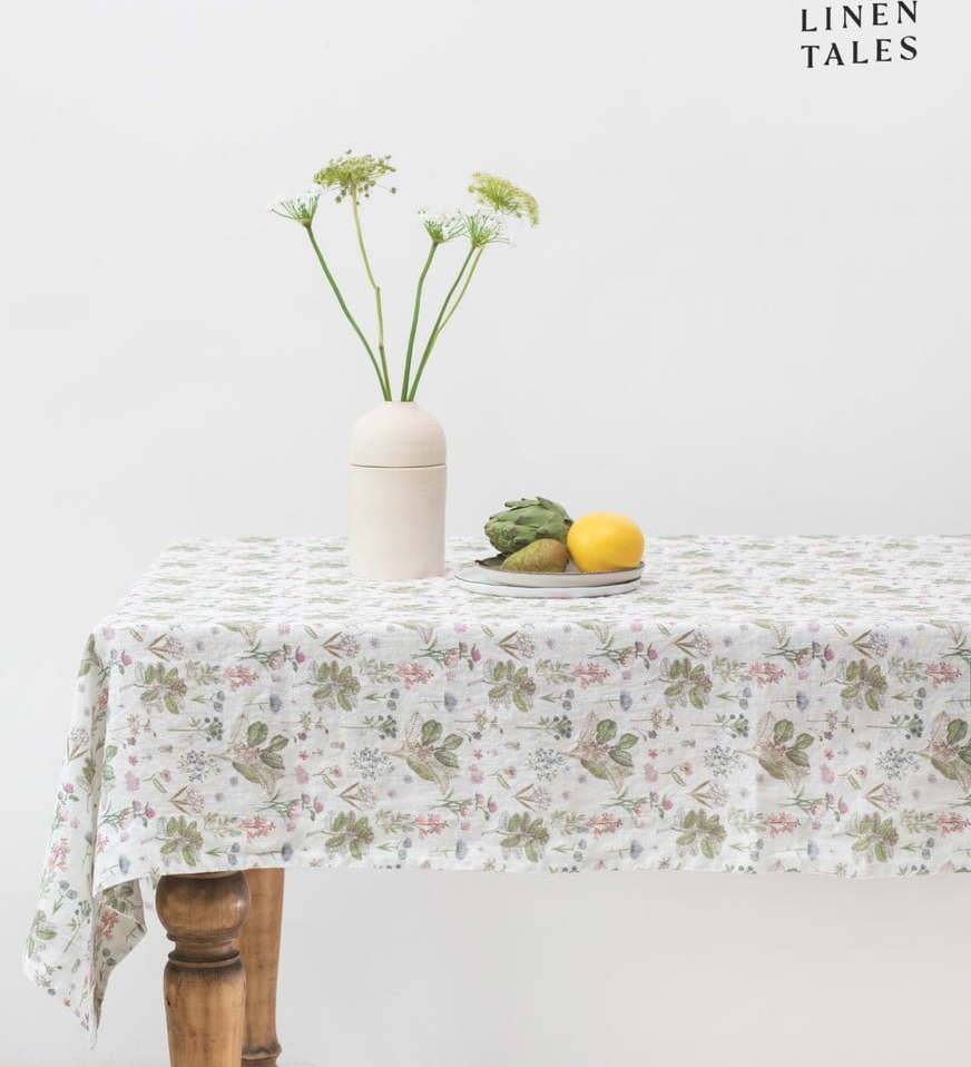 Lněný ubrus 140x250 cm White Botany – Linen Tales Linen Tales