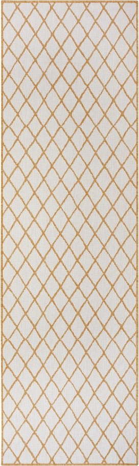Okrově žluto-bílý venkovní koberec 80x350 cm Malaga – NORTHRUGS NORTHRUGS