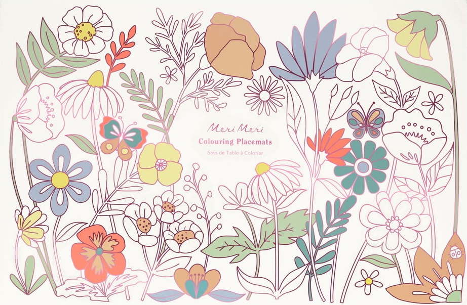 Papírová prostírání v sadě 8 ks 28x42.5 cm Butterflies & Flowers – Meri Meri Meri Meri