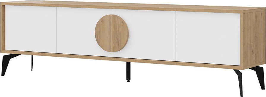 TV stolek v dekoru dubu v bílo-přírodní barvě 180x51 cm Vae – Marckeric Marckeric