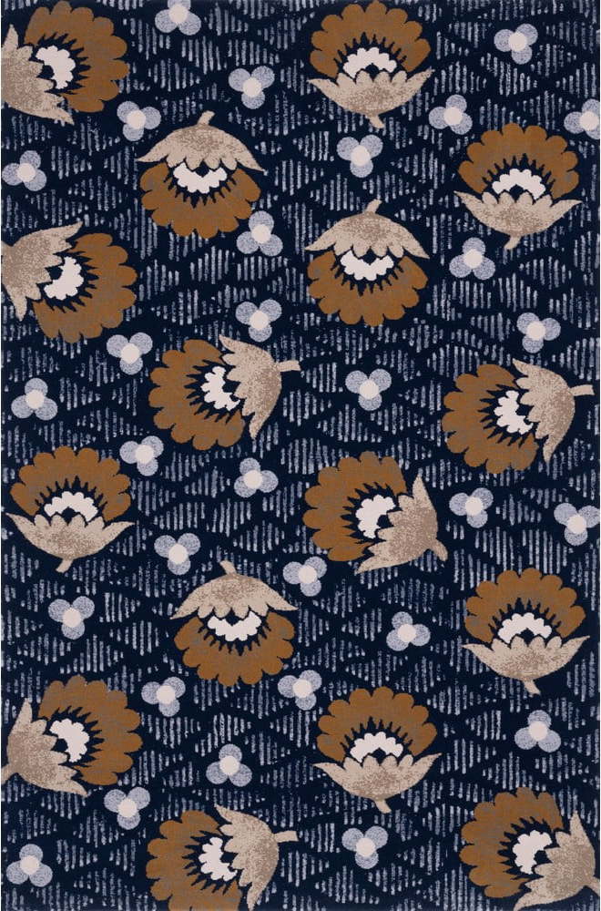 Tmavě modrý vlněný koberec 300x400 cm Chintz – Agnella Agnella