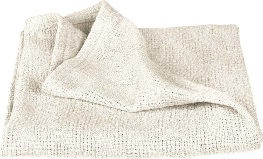 Krémová pletená dětská deka z Bio bavlny 80x80 cm Seashells – Roba Roba