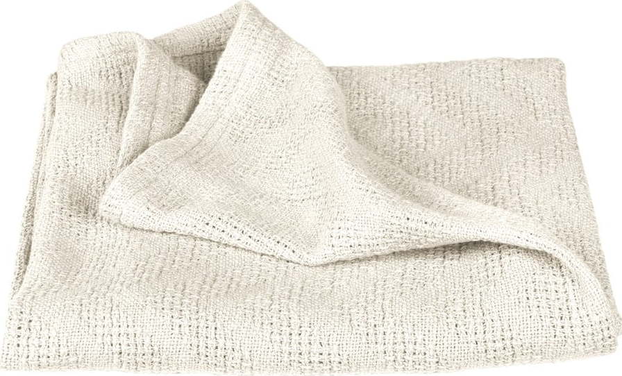 Krémová pletená dětská deka z Bio bavlny 80x80 cm Seashells – Roba Roba