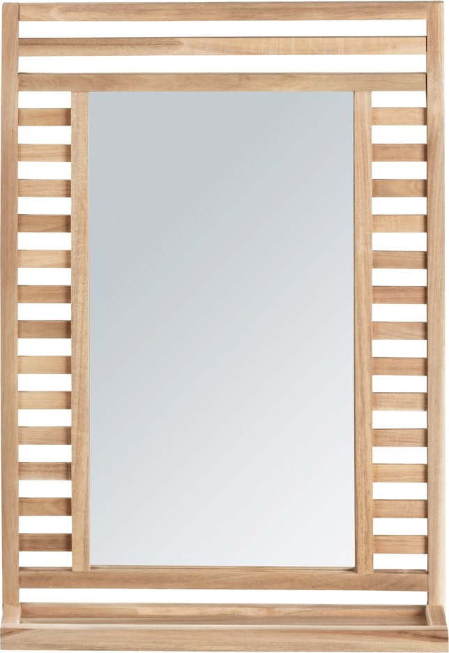 Nástěnné zrcadlo s poličkou s dřevěným rámem 50x70 cm Acina – Wenko WENKO