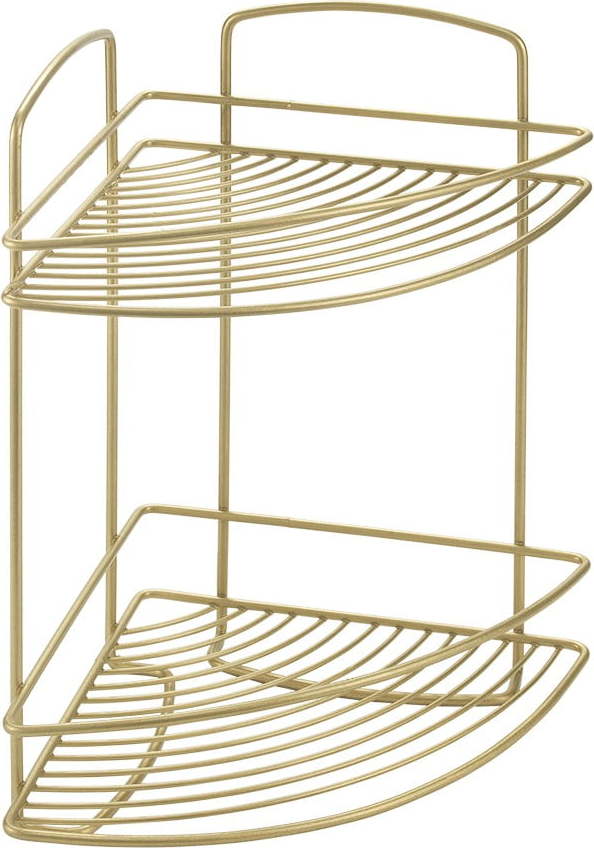 Rohová ocelová koupelnová polička ve zlaté barvě Onda – Metaltex Metaltex