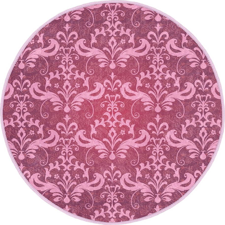 Růžový pratelný kulatý koberec vhodný pro robotické vysavače ø 100 cm Comfort – Mila Home Mila Home