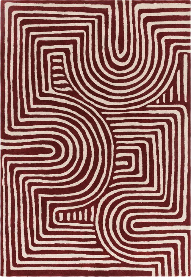 Vínový ručně tkaný vlněný koberec 120x170 cm Reef – Asiatic Carpets Asiatic Carpets