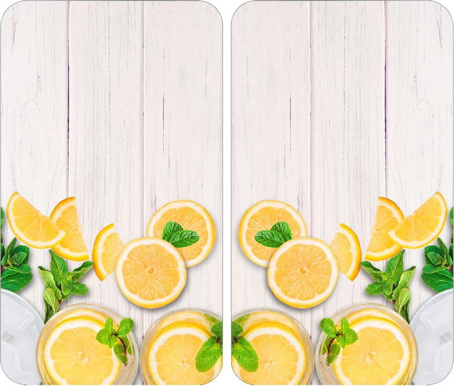 Kryty na sporák z tvrzeného skla v sadě 2 ks 52x30 cm Lemons – Wenko WENKO