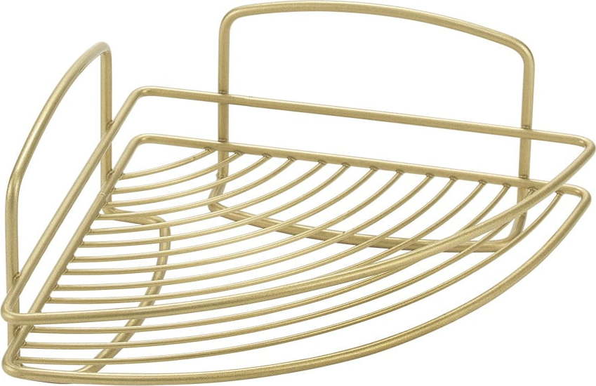 Rohová ocelová koupelnová polička ve zlaté barvě Onda – Metaltex Metaltex