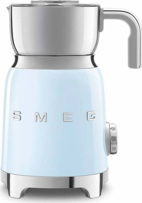 Světle modrý šlehač na mléko SMEG 50's Retro