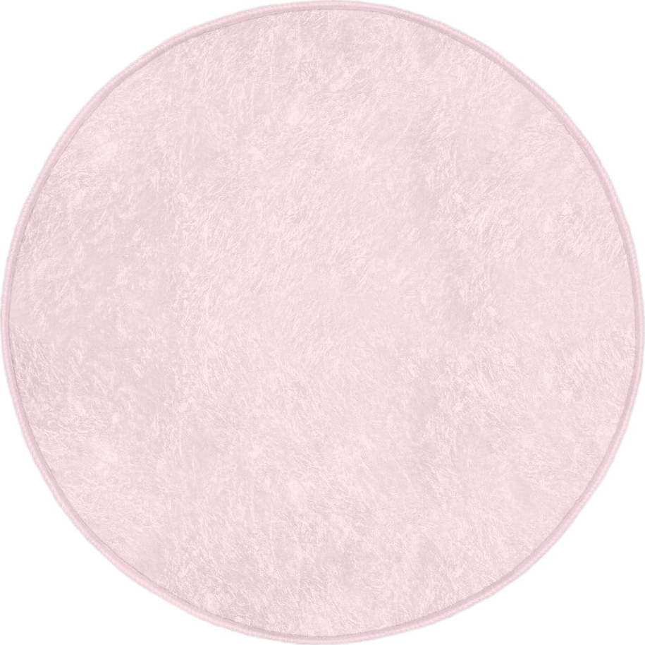 Světle růžový pratelný kulatý koberec vhodný pro robotické vysavače ø 80 cm Comfort – Mila Home Mila Home