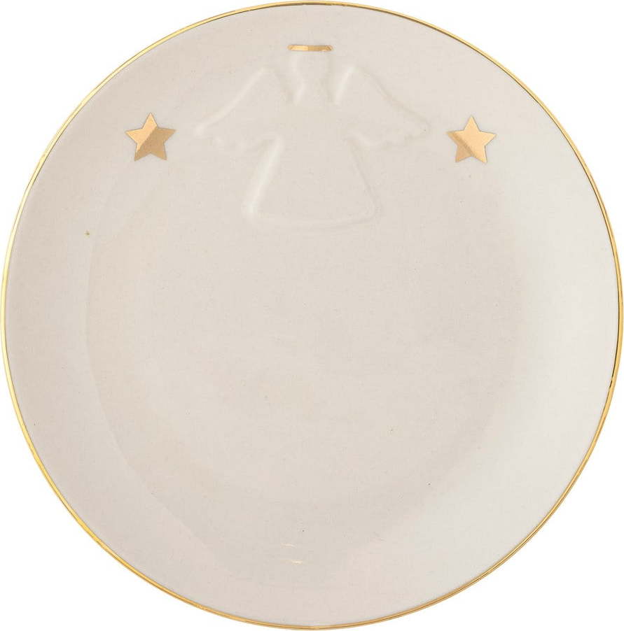 Bílý dezertní talíř s vánočním motivem z kameniny ø 16 cm Starry – Bloomingville Bloomingville