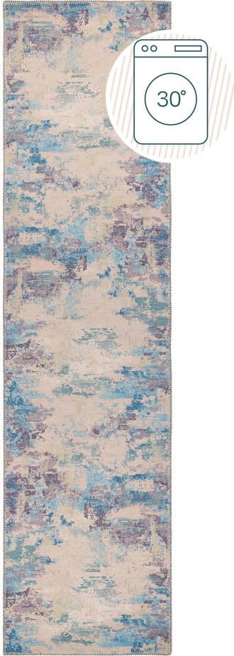 Modro-fialový pratelný běhoun s příměsí recyklovaných vláken 60x230 cm Reid – Flair Rugs Flair Rugs