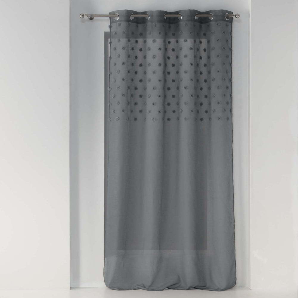 Antracitová voálová záclona 140x240 cm Melusine – douceur d'intérieur Douceur d intérieur