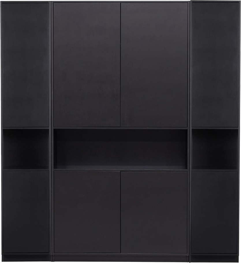 Černá modulární knihovna z borovicového dřeva 190x210 cm Finca – WOOOD WOOOD