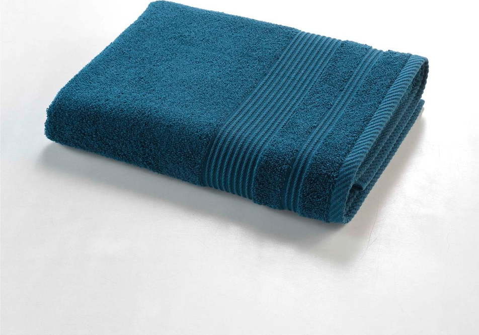 Tmavě modrá froté bavlněná osuška 70x130 cm Tendresse – douceur d'intérieur Douceur d intérieur