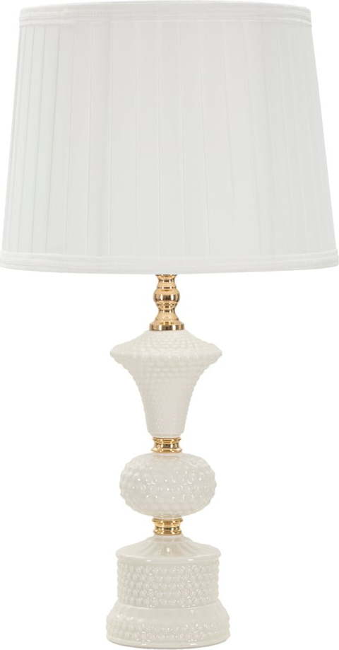 Bílá stolní lampa s textilním stínidlem (výška 57 cm) Caserta – Mauro Ferretti Mauro Ferretti