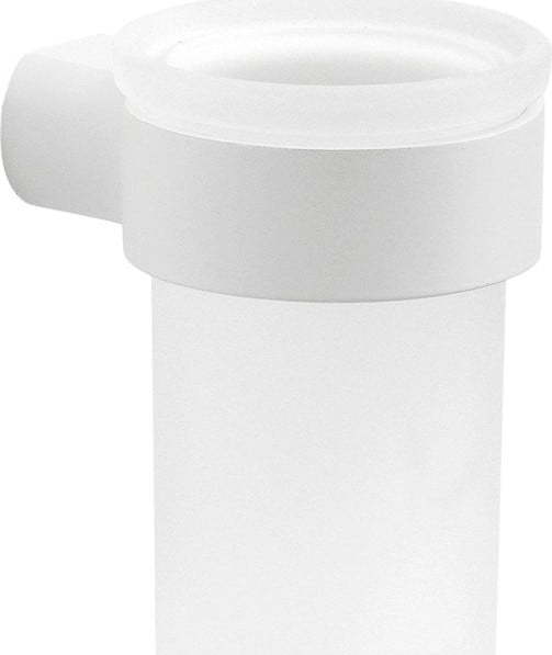 Bílý nástěnný skleněný kelímek na zubní kartáčky Gedy Pirenei – Sapho Sapho