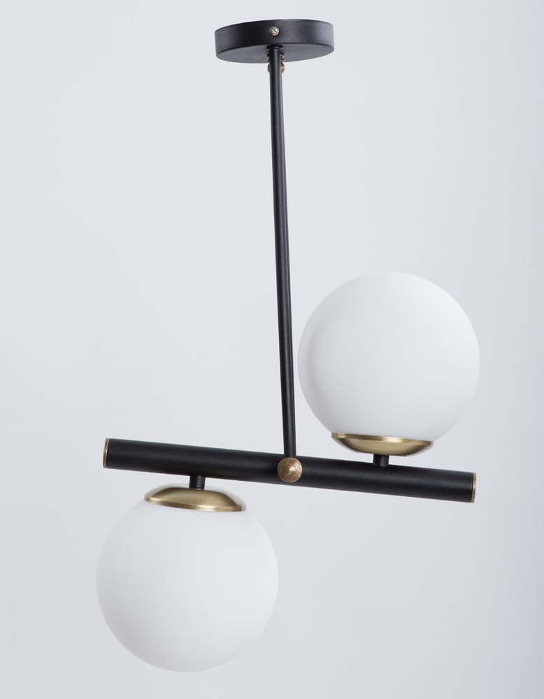 Černo-bílé stropní svítidlo se skleněným stínidlem ø 15 cm Libra – Squid Lighting Squid Lighting