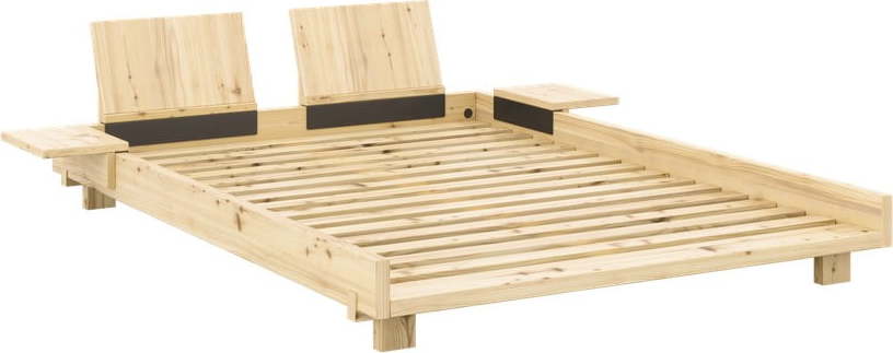 Dvoulůžková postel z borovicového dřeva s roštem v přírodní barvě 140x200 cm Social Bed – Karup Design Karup Design