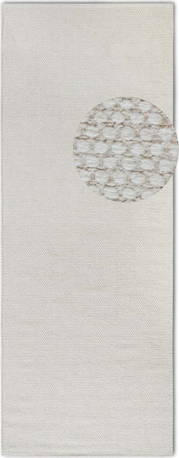 Krémový ručně tkaný běhoun s příměsí vlny 80x200 cm Pradesh Natural White – Elle Decoration Elle Decoration