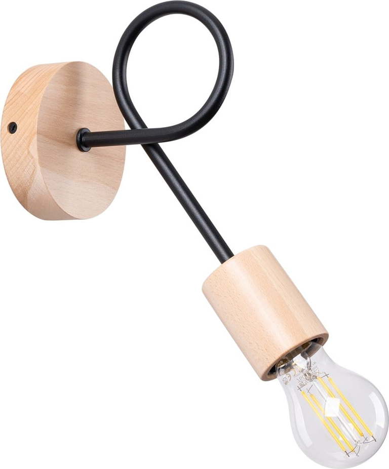 Nástěnné svítidlo v černo-přírodní barvě Tumber – Nice Lamps Nice Lamps