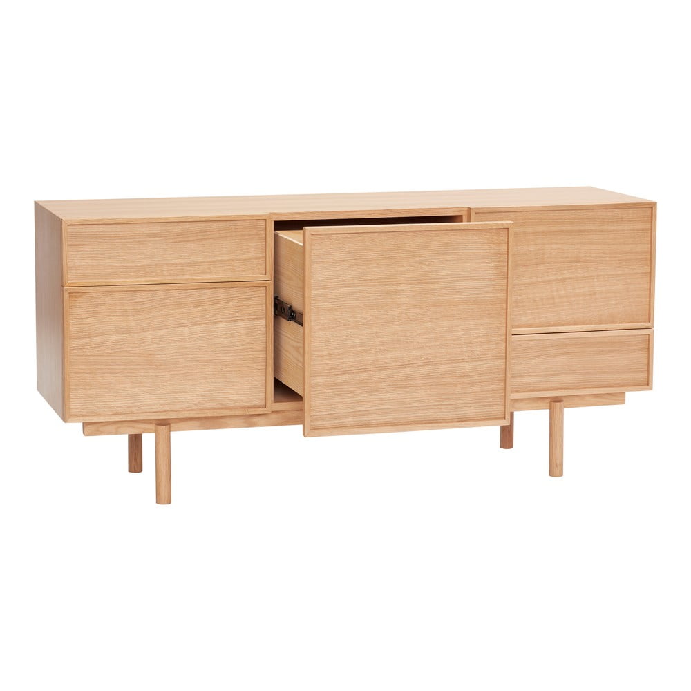 Nízká komoda v dekoru dubu v přírodní barvě 140x65 cm Cube – Hübsch Hübsch