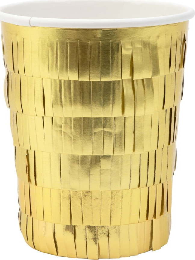 Papírové jednorázové kelímky v sadě 8 ks Gold Fringe Party – Meri Meri Meri Meri