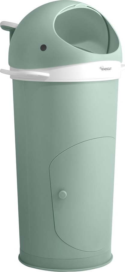 Plastový odpadkový koš na pleny v mentolové barvě 25 l Whale – Kindsgut KINDSGUT
